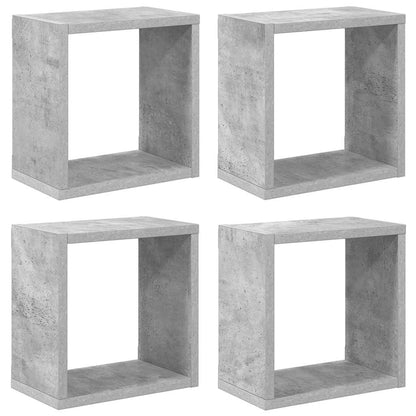 Cube Shelf | Set of 4 | Concrete grey | Engineered wood | Medium