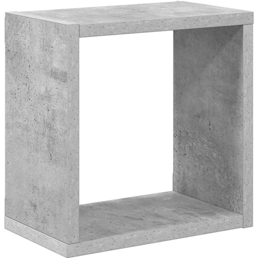 Cube Shelf | Set of 4 | Concrete grey | Engineered wood | Medium