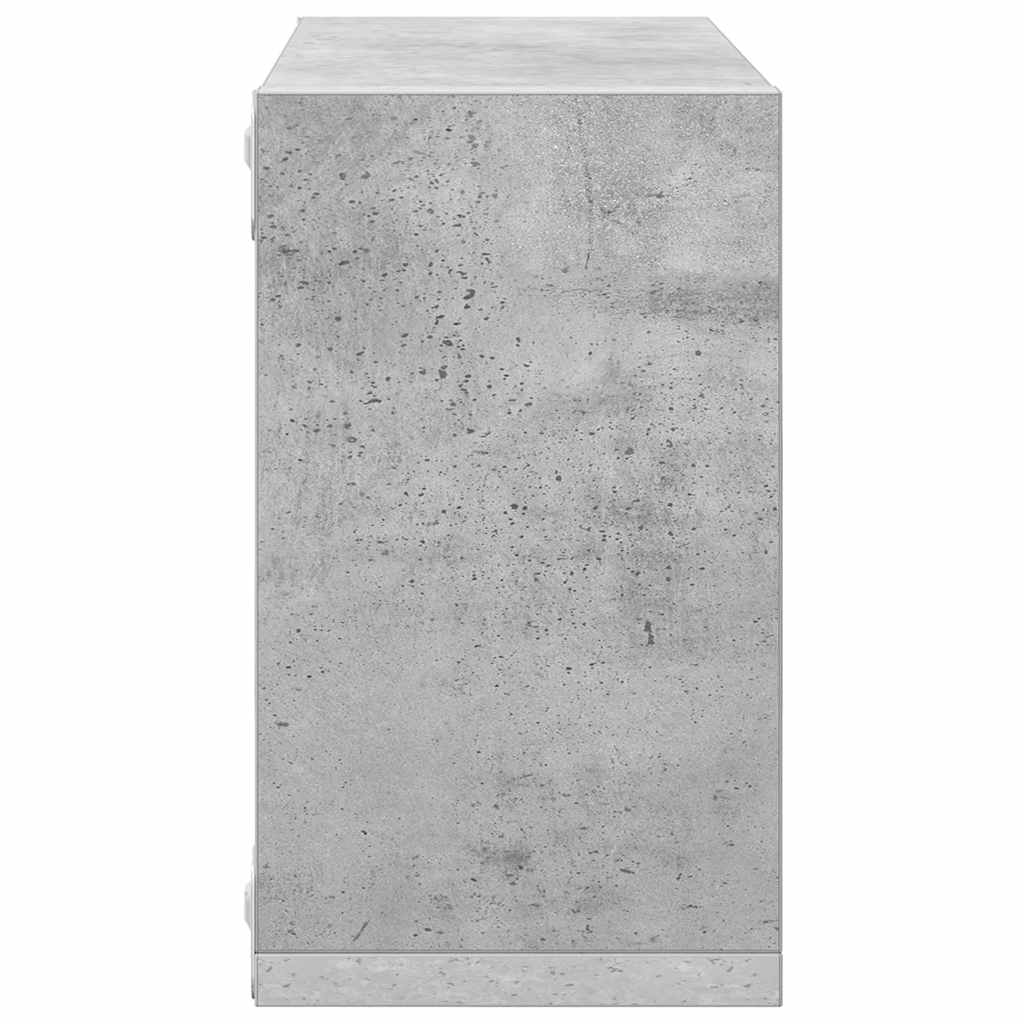 Cube Shelf | Set of 4 | Concrete grey | Engineered wood | Medium