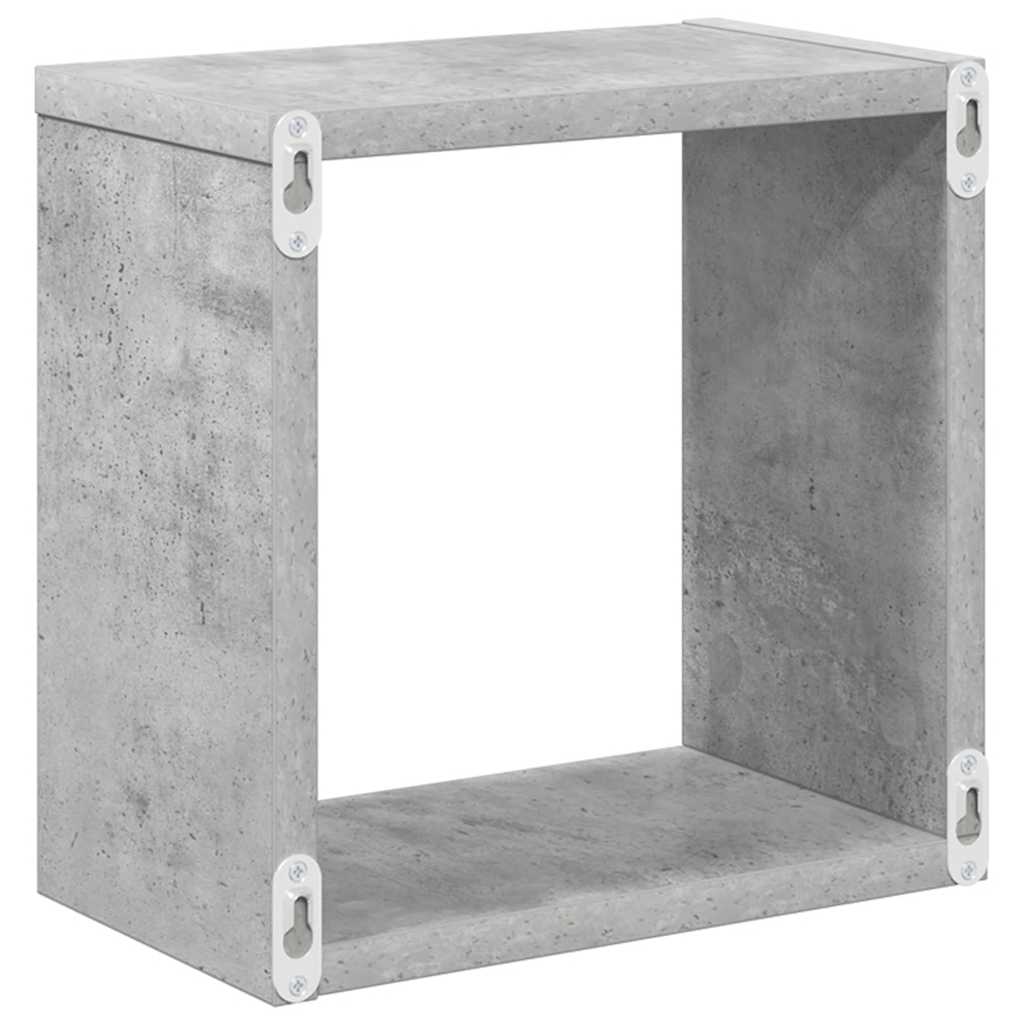 Cube Shelf | Set of 4 | Concrete grey | Engineered wood | Medium
