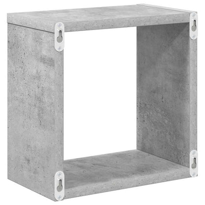 Cube Shelf | Set of 4 | Concrete grey | Engineered wood | Medium