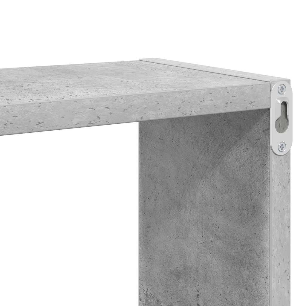 Cube Shelf | Set of 4 | Concrete grey | Engineered wood | Medium