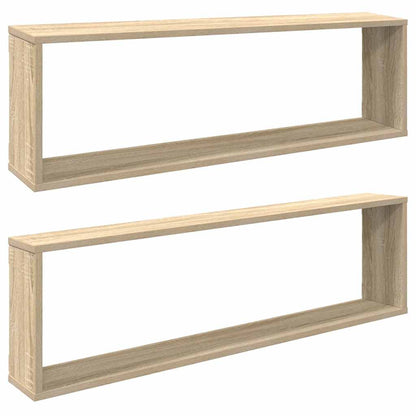 Wall Cube Shelf 2 pcs Sonoma Oak 100x15x30 cm Engineered Wood