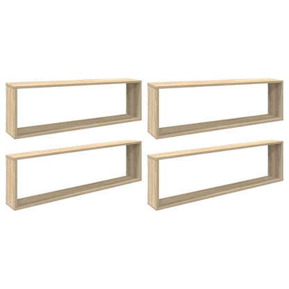 Wall Cube Shelf 4 pcs Sonoma Oak 100x15x30 cm Engineered Wood