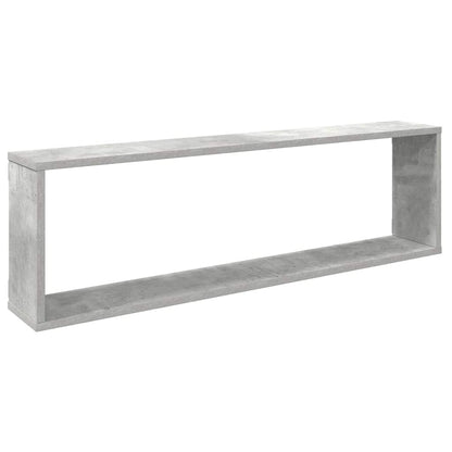 Wall Cube Shelf 2 pcs Concrete Grey 100x15x30 cm Engineered Wood