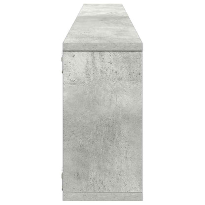 Wall Cube Shelf 2 pcs Concrete Grey 100x15x30 cm Engineered Wood