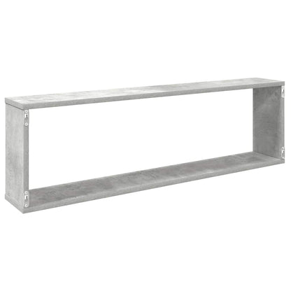 Wall Cube Shelf 4 pcs Concrete Grey 100x15x30 cm Engineered Wood