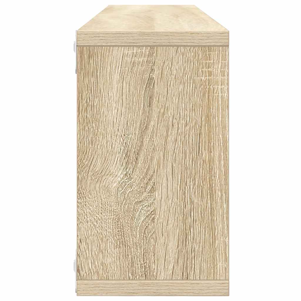 Wall Cube Shelf 2 pcs Sonoma Oak 80x15x26.5 cm Engineered Wood
