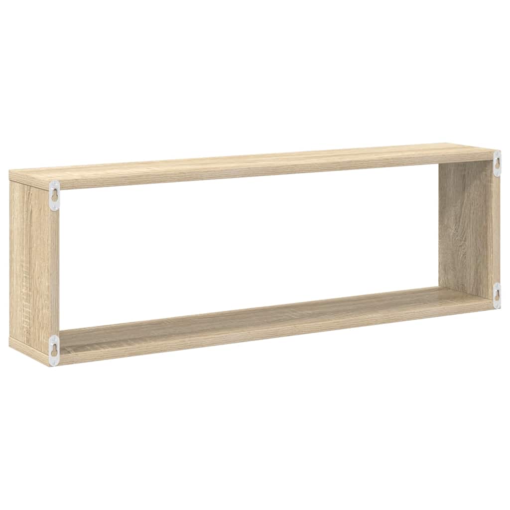 Wall Cube Shelf 2 pcs Sonoma Oak 80x15x26.5 cm Engineered Wood