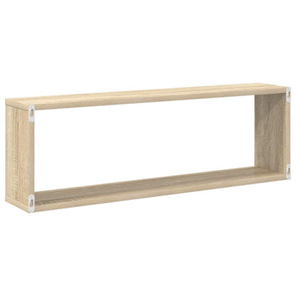 Wall Cube Shelf 2 pcs Sonoma Oak 80x15x26.5 cm Engineered Wood