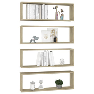 Wall Cube Shelf 4 pcs Sonoma Oak 80x15x26.5 cm Engineered Wood