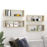 Wall Cube Shelf 4 pcs Sonoma Oak 80x15x26.5 cm Engineered Wood