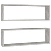 Wall Cube Shelf 2 pcs Concrete Grey 80x15x26.5 cm Engineered Wood