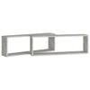 Wall Cube Shelf 2 pcs Concrete Grey 80x15x26.5 cm Engineered Wood