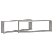 Wall Cube Shelf 2 pcs Concrete Grey 80x15x26.5 cm Engineered Wood