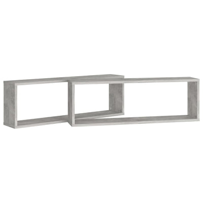 Wall Cube Shelf 2 pcs Concrete Grey 80x15x26.5 cm Engineered Wood