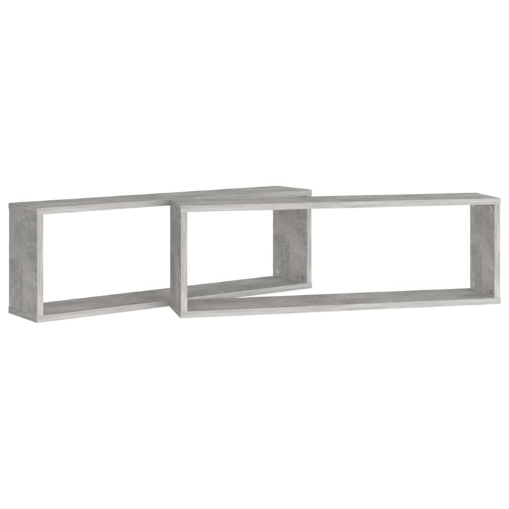 Wall Cube Shelf 2 pcs Concrete Grey 80x15x26.5 cm Engineered Wood