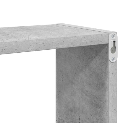 Wall Cube Shelf 2 pcs Concrete Grey 80x15x26.5 cm Engineered Wood
