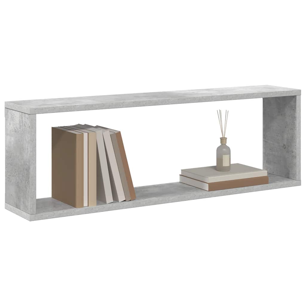 Wall Cube Shelf 4 pcs Concrete Grey 80x15x26.5 cm Engineered Wood