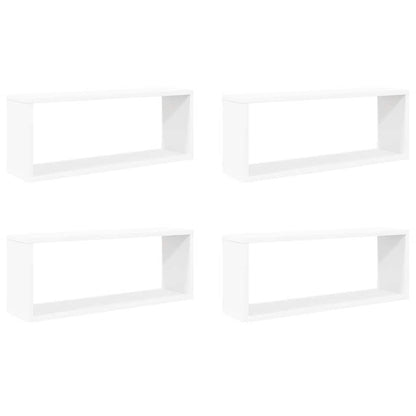 Wall Shelf | Set of 4 | White | Engineered wood | 60 cm x 15 cm x 23 cm