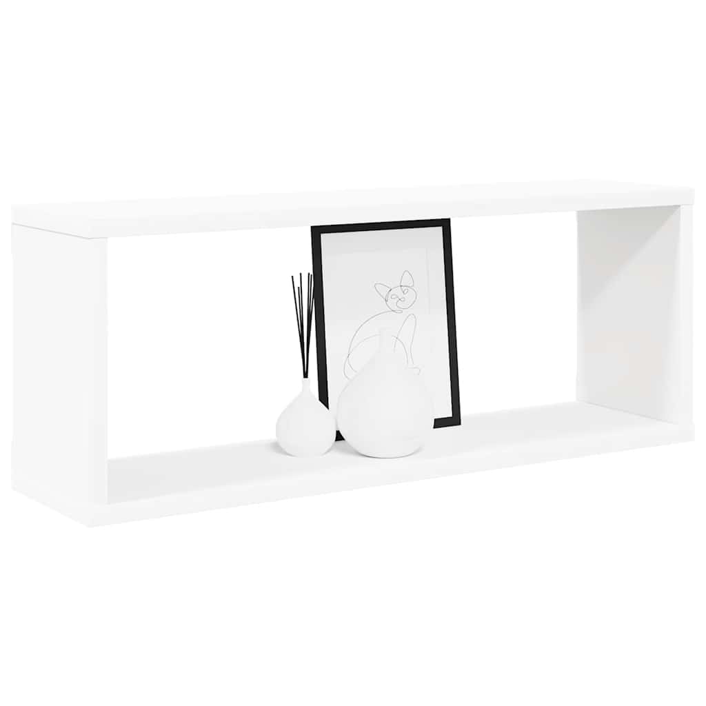 Wall Shelf | Set of 4 | White | Engineered wood | 60 cm x 15 cm x 23 cm