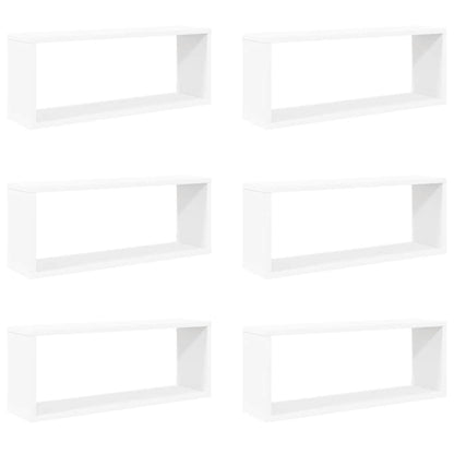 Wall Cube Shelf 6 pcs White 60x15x23 cm Engineered Wood