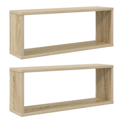 Wall Cube Shelf 2 pcs Sonoma Oak 60x15x23 cm Engineered Wood