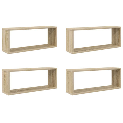 Wall Shelf | Set of 4 | Sonoma oak | Engineered wood