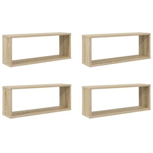 Wall Cube Shelf 4 pcs Sonoma Oak 60x15x23 cm Engineered Wood