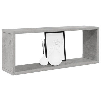Wall Cube Shelf 2 pcs Concrete Grey 60x15x23 cm Engineered Wood
