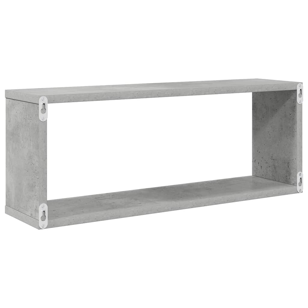 Wall Cube Shelf 4 pcs Concrete Grey 60x15x23 cm Engineered Wood