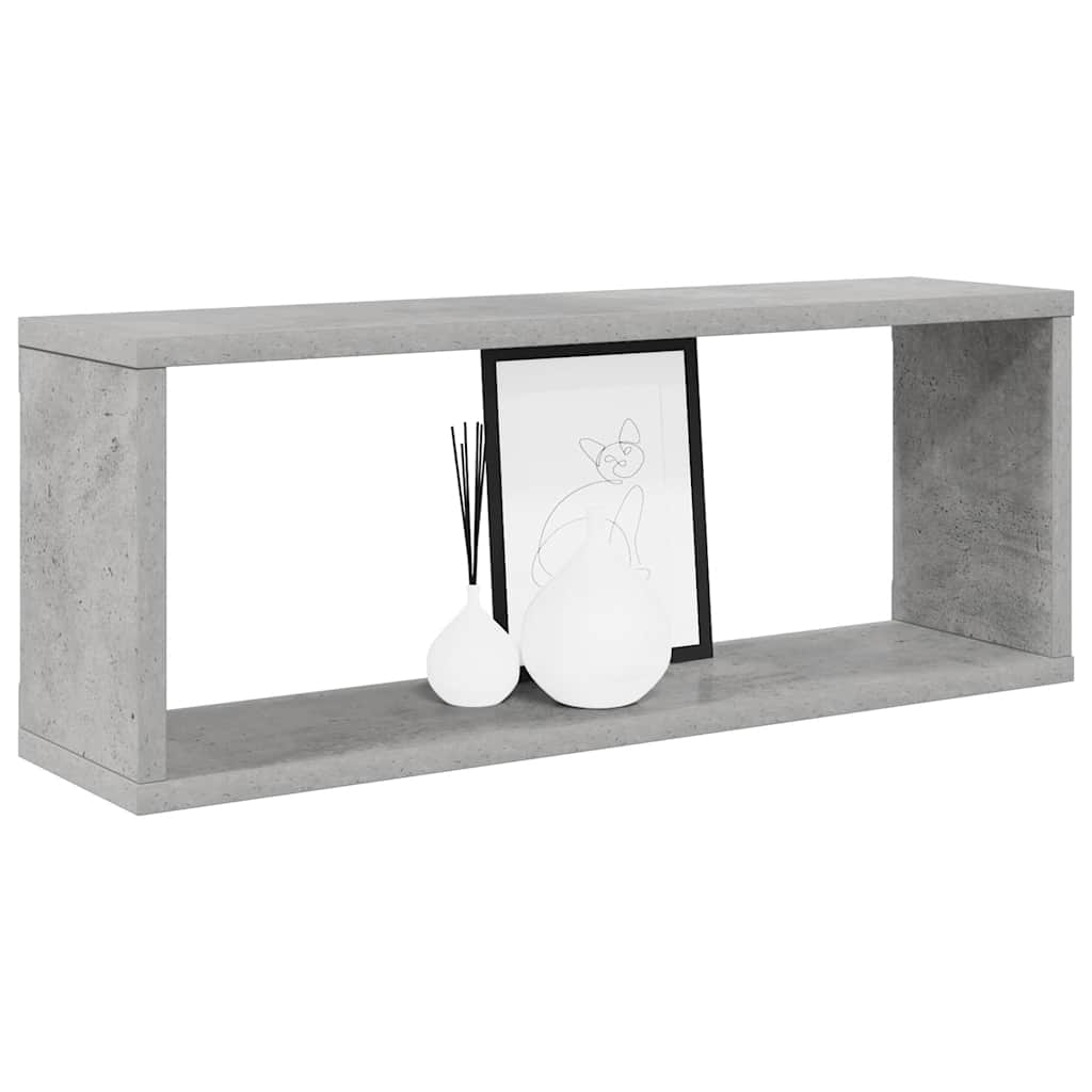 Wall Shelf | Set of 6 | Concrete Grey | Engineered Wood | Medium