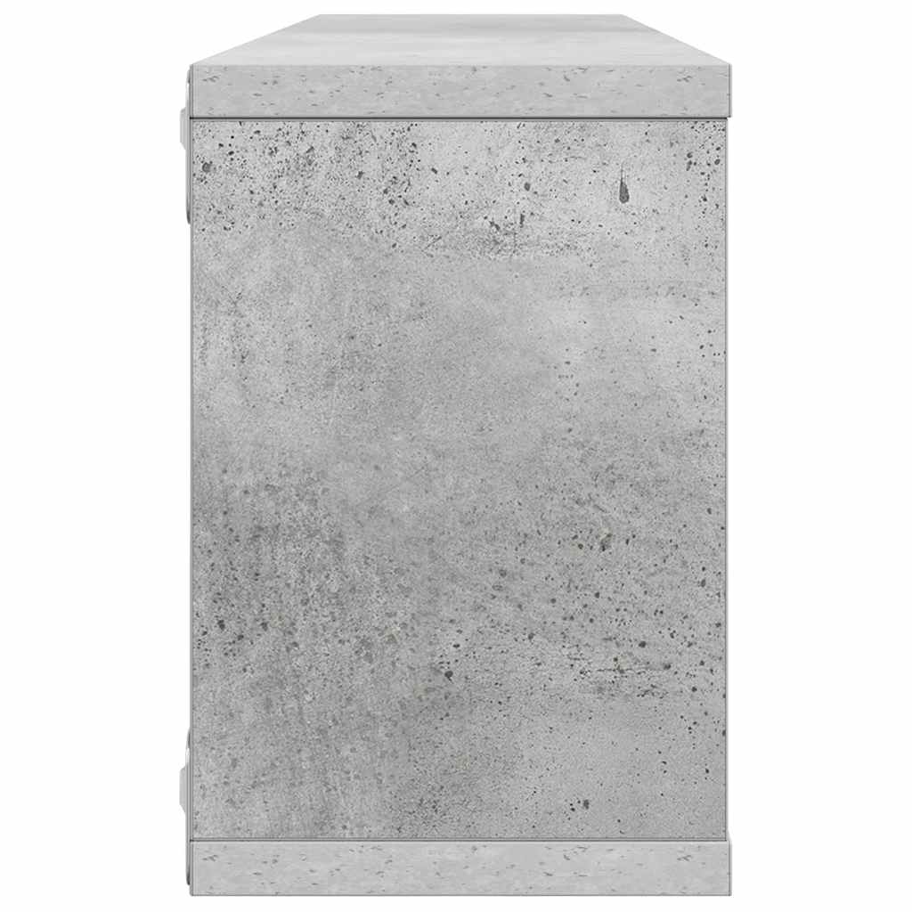 Wall Shelf | Set of 6 | Concrete Grey | Engineered Wood | Medium