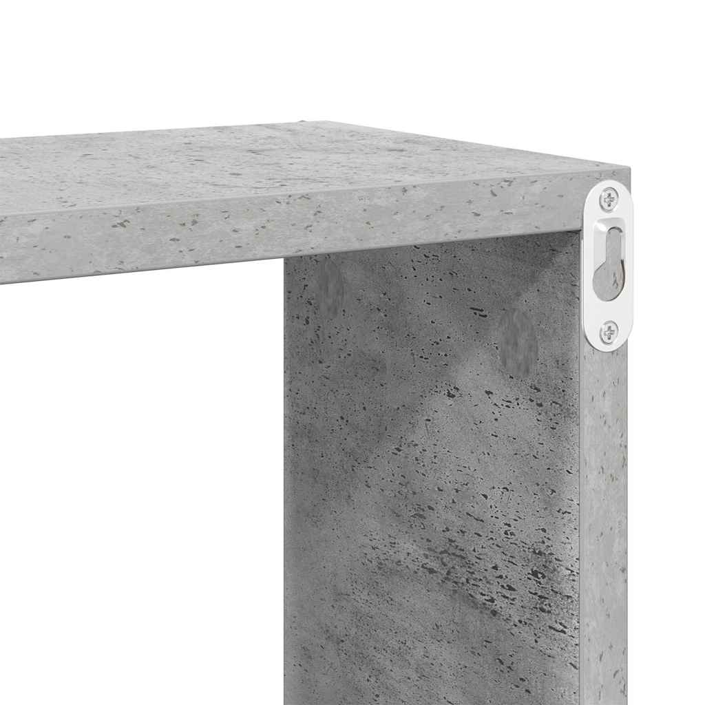 Wall Shelf | Set of 6 | Concrete Grey | Engineered Wood | Medium
