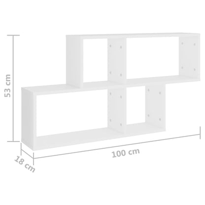 Wall Shelf White 100x18x53 cm Engineered Wood