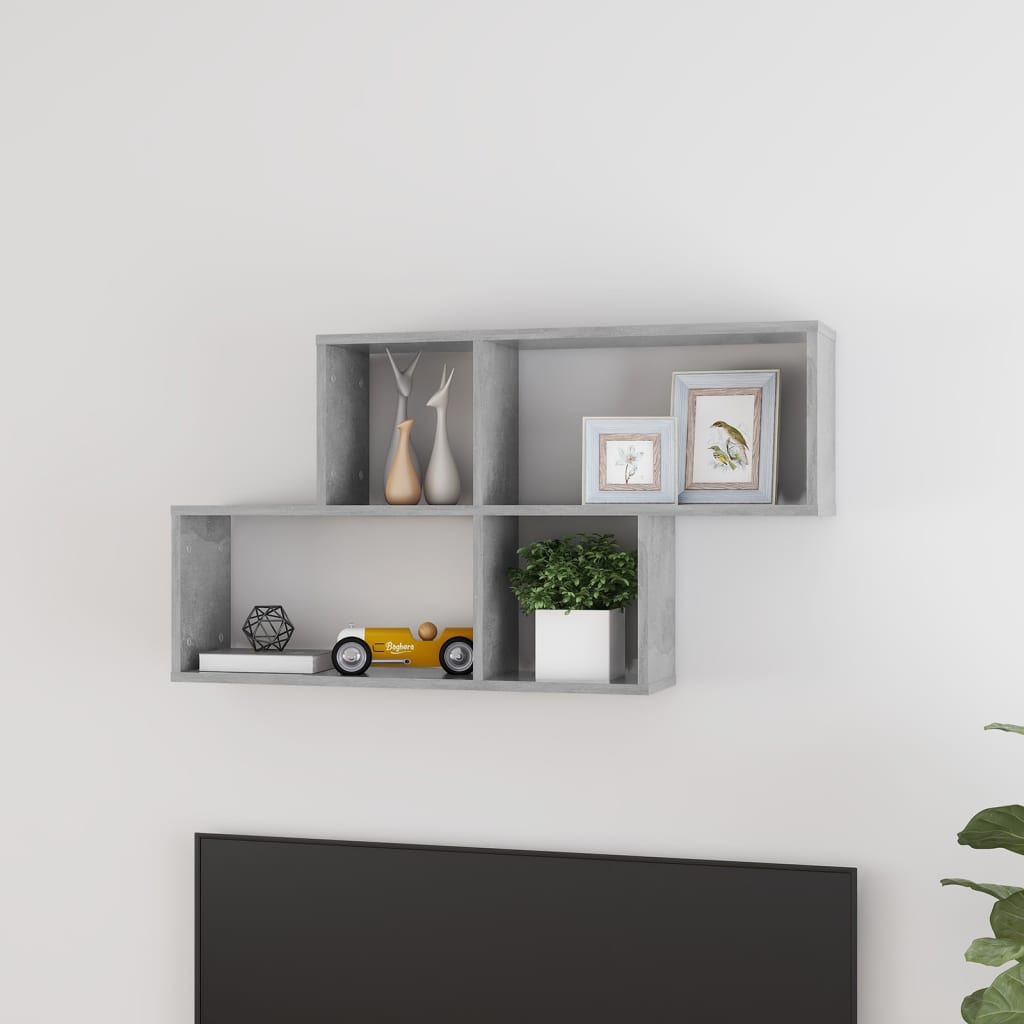 Wall Shelf | Concrete grey | Engineered wood | Medium | Wall mounting