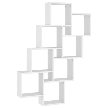 Wall Cube Shelf White 90x15x119 cm Engineered Wood