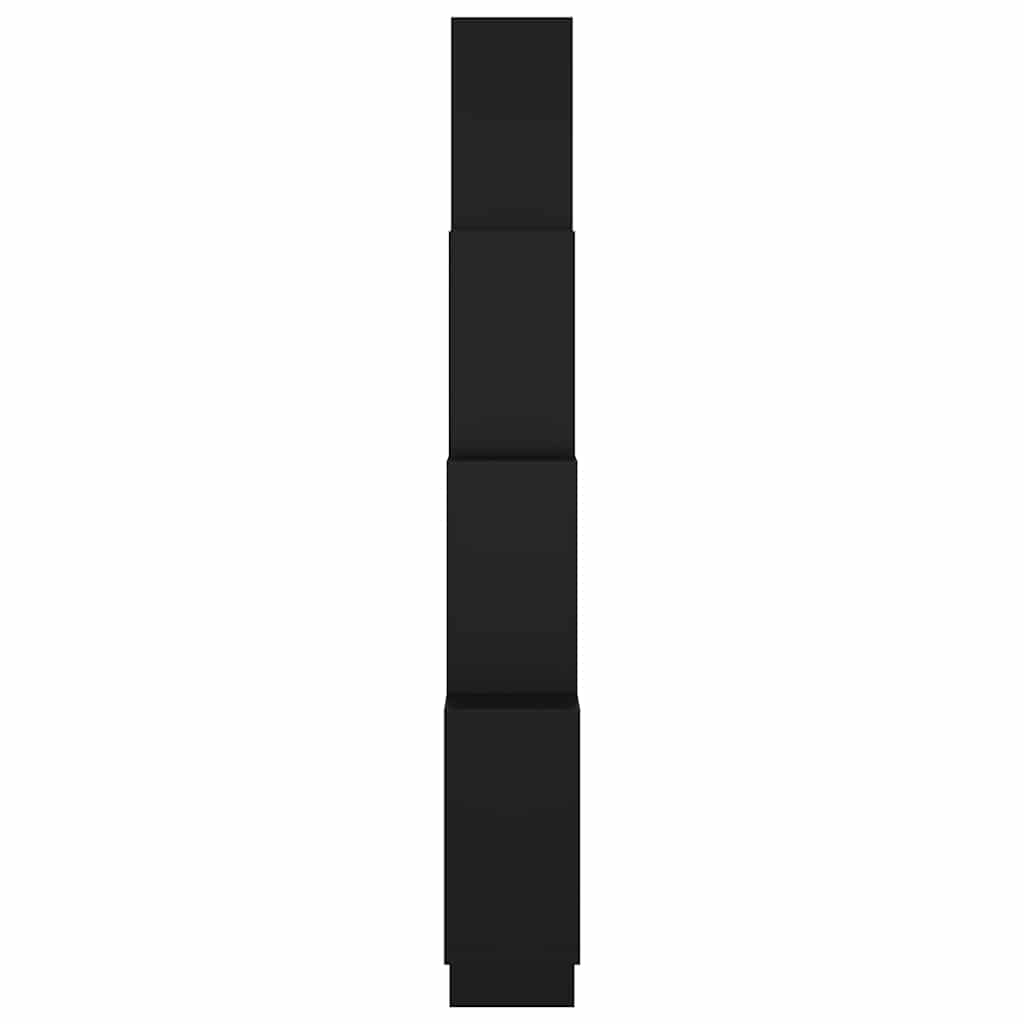 Wall Cube Shelf Black 90x15x119 cm Engineered Wood