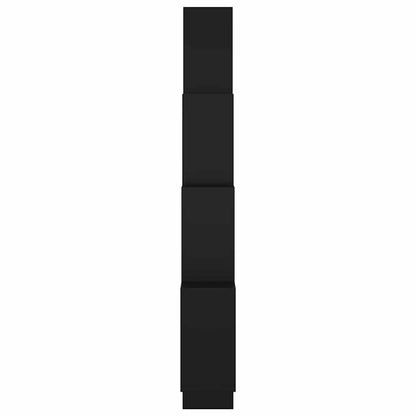 Wall Cube Shelf Black 90x15x119 cm Engineered Wood