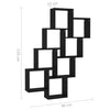 Wall Cube Shelf Black 90x15x119 cm Engineered Wood