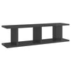 Wall Shelves 2 pcs High Gloss Grey 75x18x20 cm Engineered Wood