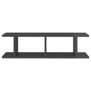 Wall Shelves 2 pcs High Gloss Grey 75x18x20 cm Engineered Wood