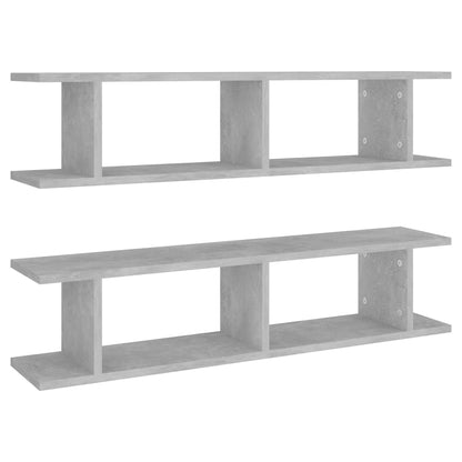 Wall Shelf | Set of 2 | Concrete grey | Engineered wood | Medium