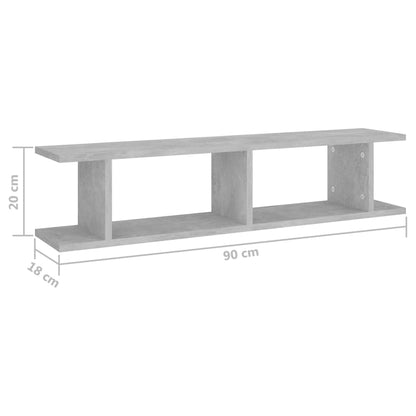 Wall Shelf | Set of 2 | Concrete grey | Engineered wood | Medium