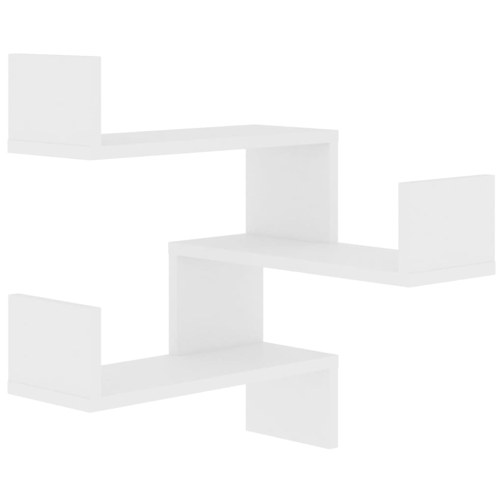 807223 vidaXL Wall Corner Shelf White 40x40x50 cm Engineered Wood