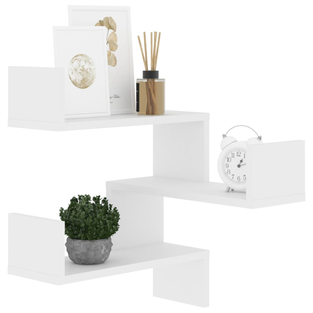 807223 vidaXL Wall Corner Shelf White 40x40x50 cm Engineered Wood