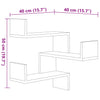Wall Corner Shelf 2 pcs Black 40x40x50 cm Engineered Wood