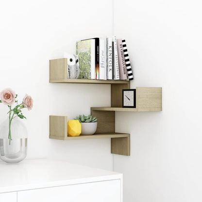 807229 vidaXL Wall Corner Shelf Sonoma Oak 40x40x50 cm Engineered Wood