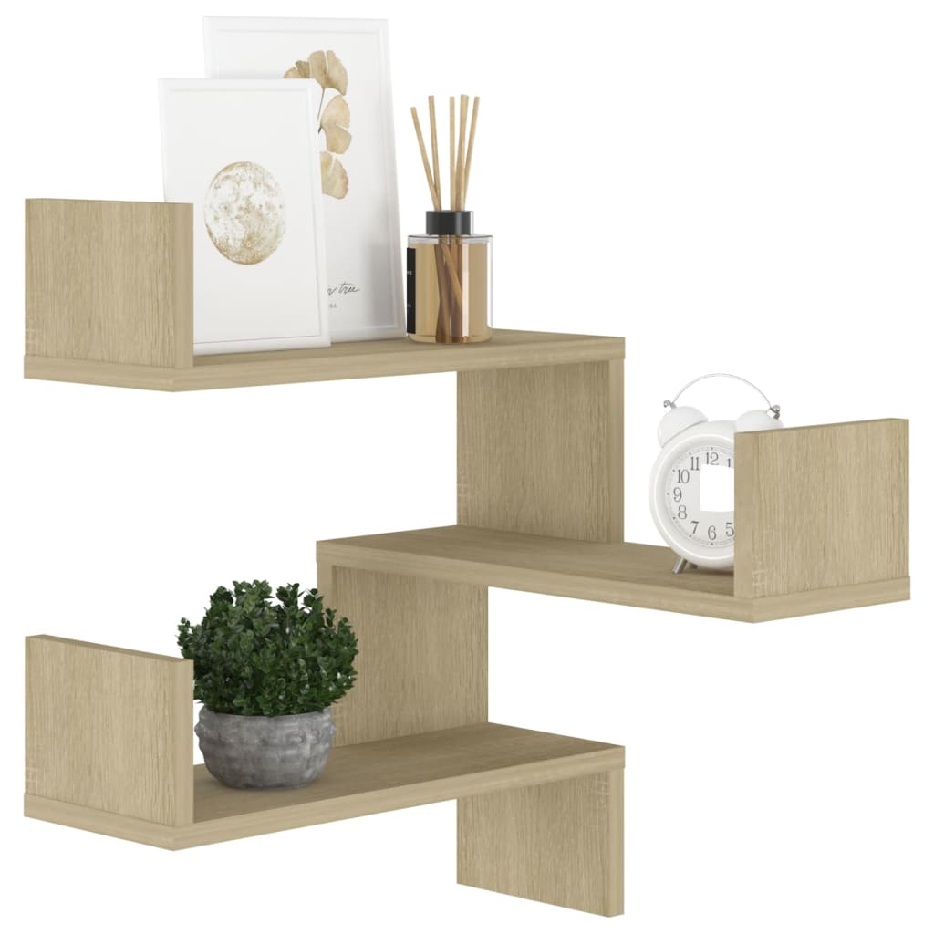 807229 vidaXL Wall Corner Shelf Sonoma Oak 40x40x50 cm Engineered Wood