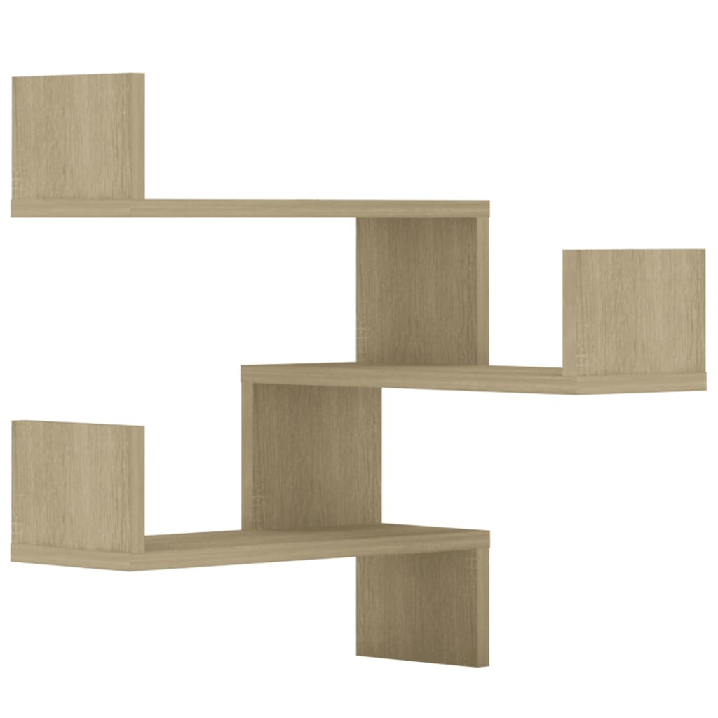 807230 vidaXL Wall Corner Shelves 2 pcs Sonoma Oak 40x40x50 cm Engineered Wood